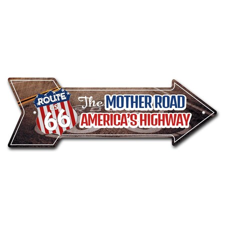 The Mother Road Arrow Sign Funny Home Decor 36in Wide